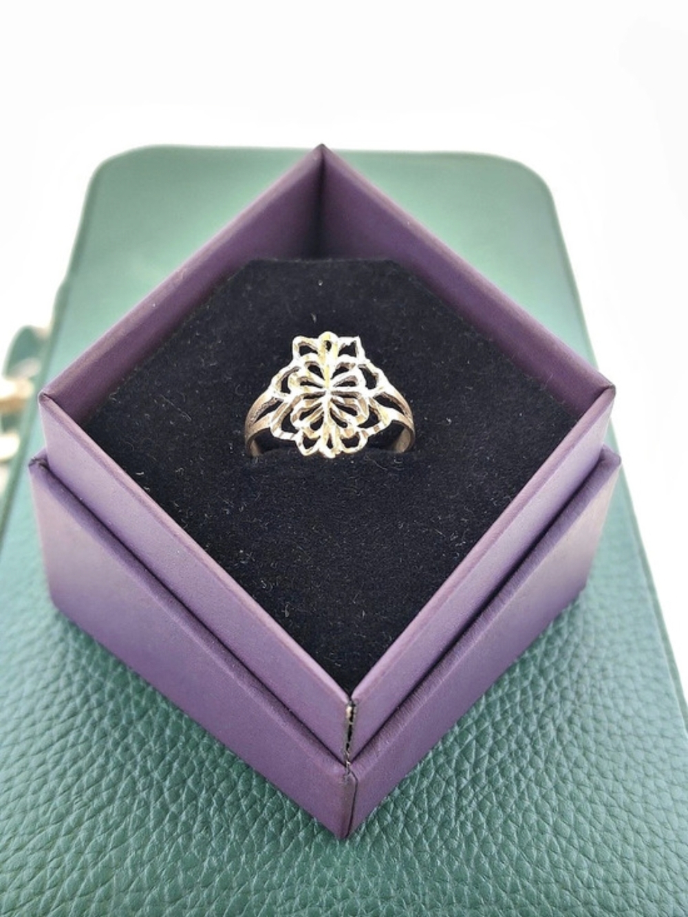 ✨ Vintage 10K Gold Statement Filigree Flower Ring ✨